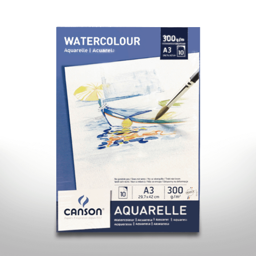 Imagen de Block para acuarela CANSON Aquarelle 300grs A3 29,7*42cms. *10 hojas