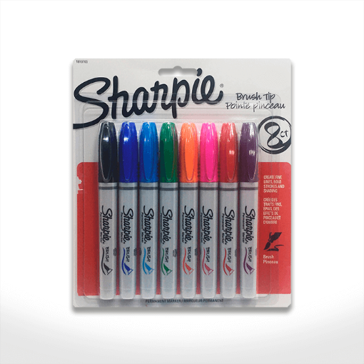Imagen de Marcadores permanentes "SHARPIE" Brush punta pincel set de 8 colores