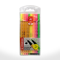 Marcadores STABILO POINT 88 fibra fineliner 0.4mms. 5 colores neon + 5 pen 68 neon