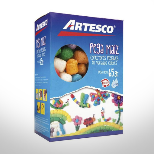 Imagen de Pega maiz o conectores pegables de colores "ARTESCO" *56grs.