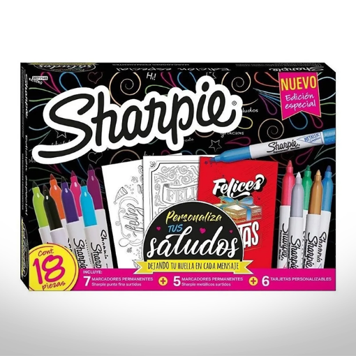 Imagen de Set de marcadores SHARPIE Personalizá tus saludos 18 piezas en caja