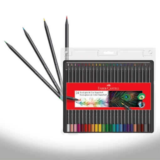 Imagen de Eco lápices de color "super soft" FABER-CASTELL en caja de 24 colores
