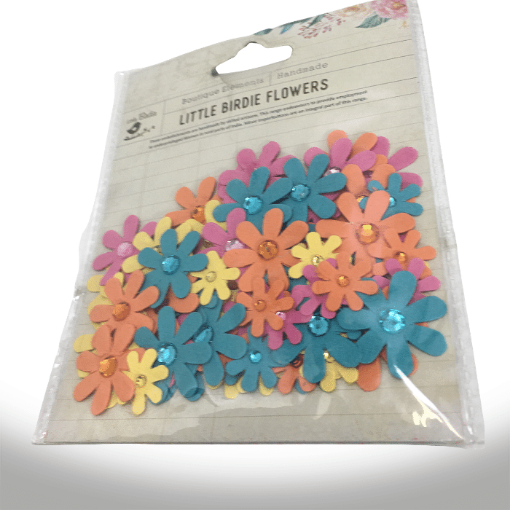 Imagen de Kit flores de colores con brillo *80 LITTLE BIRDIE