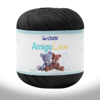 Hilo de algodón crochet Amigulove CISNE 100gr.=170mts color Negro 0000N