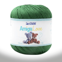 Hilo de algodon crochet Amigulove CISNE 100gr.=170mts color Verde 00245