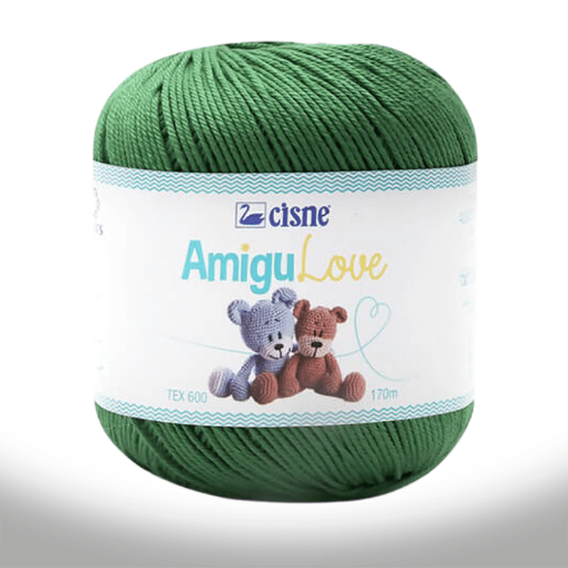 Imagen de Hilo de algodon crochet Amigulove CISNE 100gr.=170mts color Verde 00245