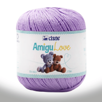 Hilo de algodón crochet Amigulove CISNE 100gr.=170mts color Lila 00109