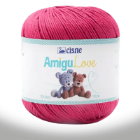 Hilo de algodón crochet Amigulove CISNE 100gr.=170mts color Cereza 0029
