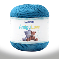 Hilo de algodón crochet Amigulove CISNE 100gr.=170mts color Azul Turquesa 0169