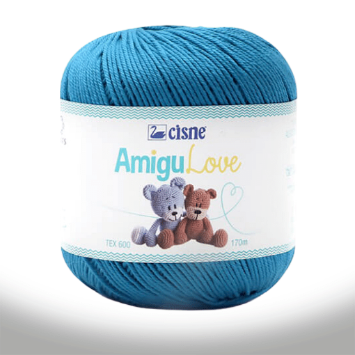 Imagen de Hilo de algodón crochet Amigulove CISNE 100gr.=170mts color Azul Turquesa 0169