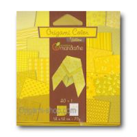 Papel para Origami de 12*12cms. 70grs. 20 hojas linea yellow