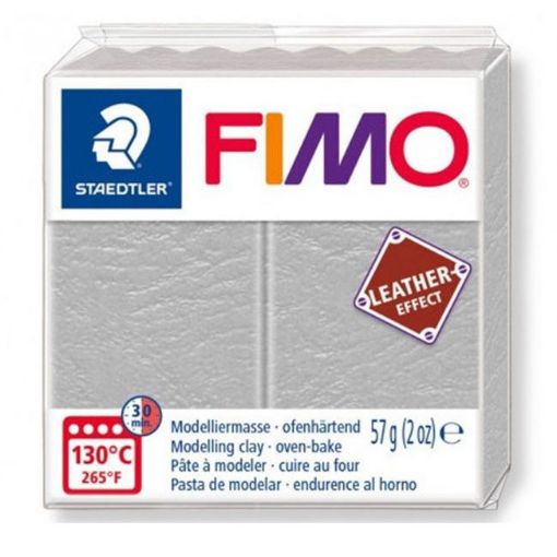 Imagen de Arcilla polimérica pasta de modelar FIMO Efecto Cuero *57grs. color Gris 809