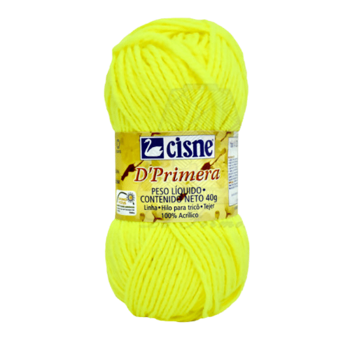 Imagen de Lana tejer acrilica CISNE d`primera TEX468 40grs. color 00254 amarillo limón fluo