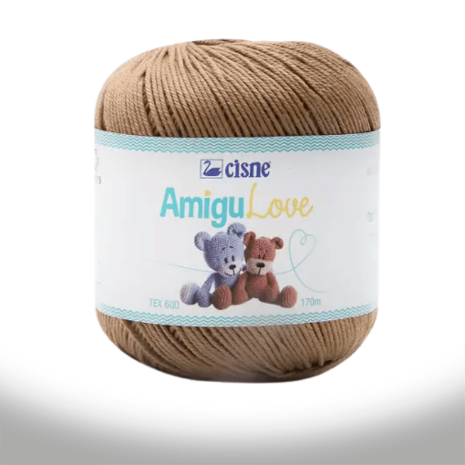Imagen de Hilo de algodón crochet Amigulove CISNE TEX600 100gr.=170mts color marrón habano 00393