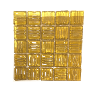 Venecitas de cerámica *25 color amarillas translúcidas onduladas 25mm