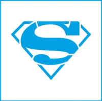 Stencil marca LITOARTE 10x10 cms. - Superman