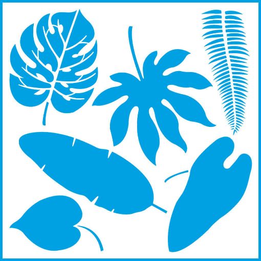 Imagen de Stencil marca LITOARTE de 20x20 cms. cod.STXX-066 Hojas tropicales