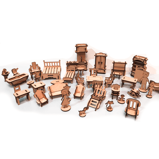Imagen de Set de 40 muebles de casa de muñecas mini