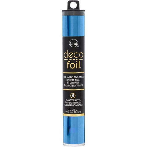 Imagen de Deco Foil Transfer ICRAFT tubo con 5 hojas de 15.2*30.5cms. Color Azul Mezclilla