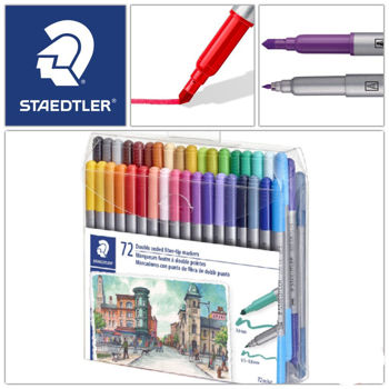 Imagen de Marcadores STAEDTLER Doble punta 3mm. y 0.5 a 0.8mms. *72 colores
