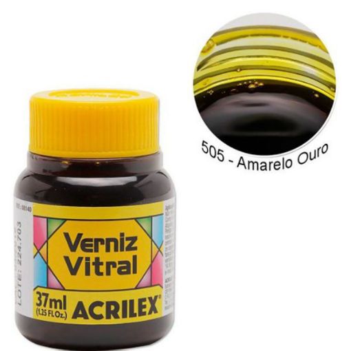 Imagen de Barniz vitral pintura vitral ACRILEX *37ml. color Amarillo Oro 505