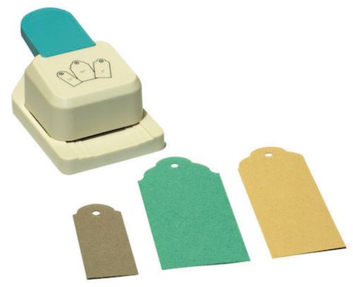 Imagen de Sacabocados perforadora para hacer etiquetas papel KAMEI 3 diferentes medidas de corte curvo