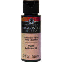 Dragon Fly Glaze Acrilico brillante iridiscente FOLK ART *2oz. 59ml. color 44381 Gold red violet Shift