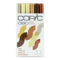 Marcador profesional COPIC CIAO alcohol doble punta set de 6 colores con tonalidades para cabellos