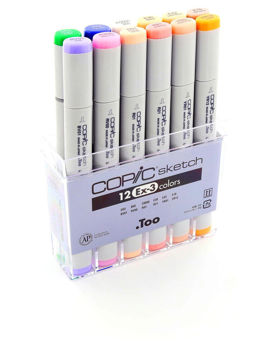 Imagen de Marcador profesional COPIC SKETCH alcohol doble punta set de 12 colores Ex-3