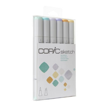 Imagen de Marcador profesional COPIC SKETCH alcohol doble punta set de 6 colores pasteles
