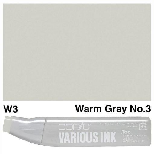 Imagen de Tinta recarga para Marcadores COPIC Various Ink *25ml. color W3 Warm Grey nro.3