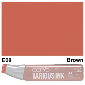 Imagen de Tinta recarga para Marcadores COPIC Various Ink *25ml. color E08 Brown