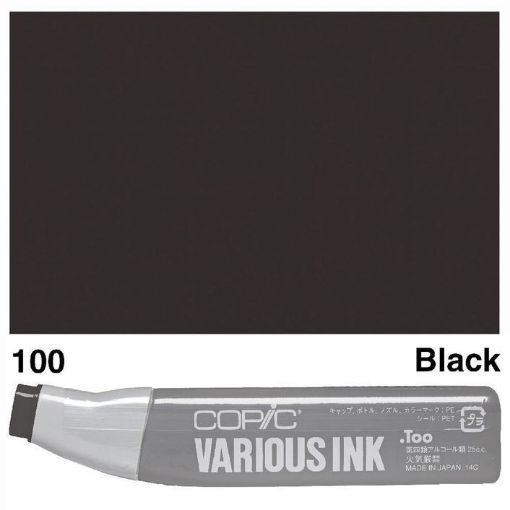 Imagen de Tinta recarga para Marcadores COPIC Various Ink *25ml. color 100 Black