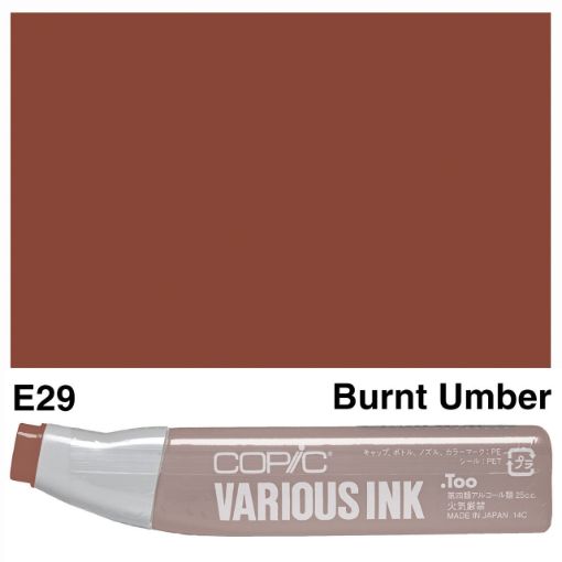 Imagen de Tinta recarga para Marcadores COPIC Various Ink *25ml. color E29 Burnt Umber