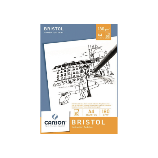 Imagen de Block para dibujo CANSON Bristol Ilustracion 180grs A4 21*29,7cms. *20 hojas