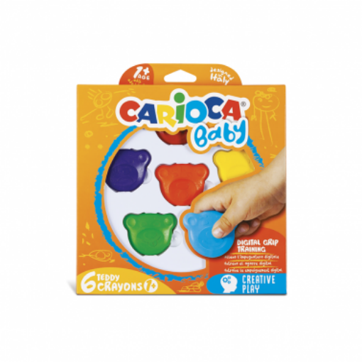 Imagen de Ceras crayons de colores con forma oso CARIOCA BABY *6 Colores