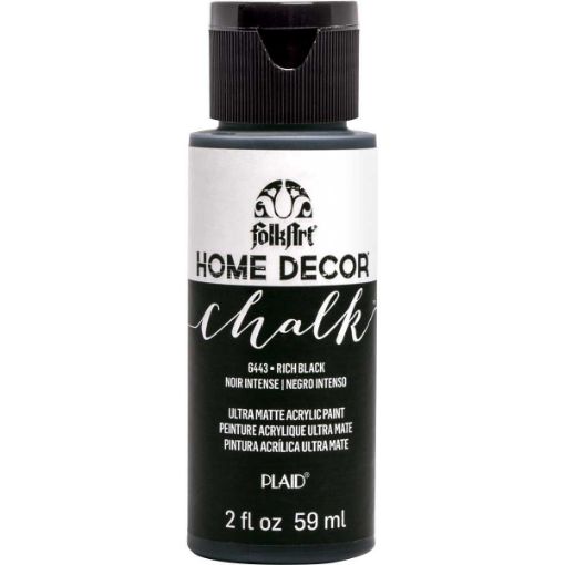 Imagen de Pintura acrilica ultra mate a la tiza Home Decor Chalk FOLKART *2oz. color 6443 Rich Black Negro intenso