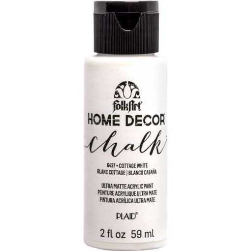 Imagen de Pintura acrilica ultra mate a la tiza Home Decor Chalk FOLKART *2oz. color 6437 Cottage White Blanco
