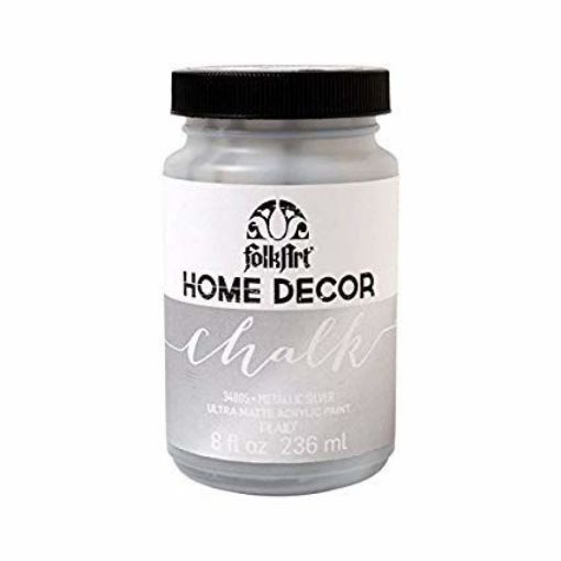Imagen de Home Decor Chalk  Metallic acrilica ultra mate tizada "FOLK ART" *8oz. color 34805 Silver