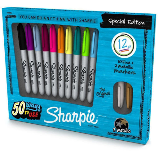 Imagen de Marcadores permanentes SHARPIE Special Edition 12 colores, 10 punta fina y 2 metálicos