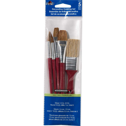 Imagen de Set de 5 pinceles de cerda para terminación PLAID Decorative Finishing Brush Set 44209