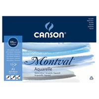 Block para acuarela MONTVAL CANSON papel blanco grano fino de 300gr 30*42cms. *12 hojas