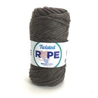 Cordón grueso para macrame Twisted Bead Yarn en madeja de *250gr=70mts color marrón oscuro 