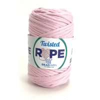 Cordón grueso para macramé Twisted Bead Yarn en madeja de *250gr=70mts color rosado bebé