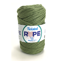 Cordón grueso para macramé Twisted Bead Yarn en madeja de *250gr=70mts color verde oliva