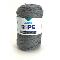 Cordón grueso para macramé Twisted Bead Yarn en madeja de *250gr=70mts color gris