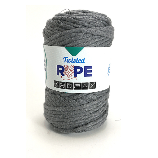 Imagen de Cordón grueso para macramé Twisted Bead Yarn en madeja de *250gr=70mts color gris