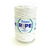 Cordón grueso para macramé Twisted Bead Yarn en madeja de *250gr=70mts color blanco