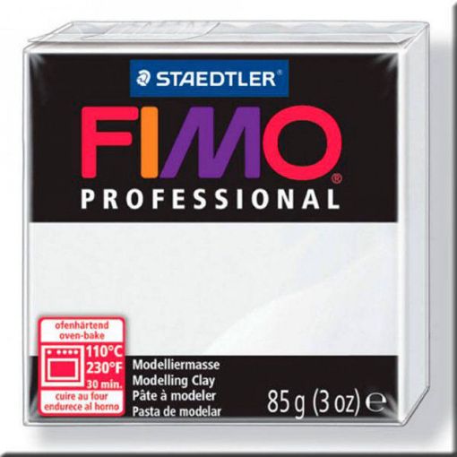 Imagen de Arcilla polimerica pasta de modelar FIMO Profesional 8004 *85grs. color Blanco White 0