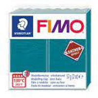 Arcilla polimerica pasta de modelar FIMO Leather Effect Efecto Cuero *57grs. color Verde laguna turquesa 369